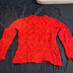 Red Cable Knit Sweater